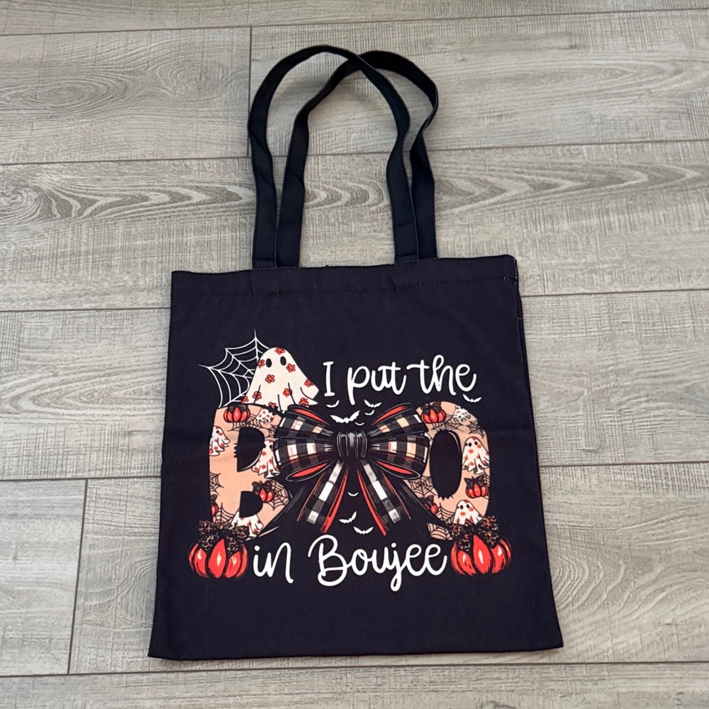 Boo in Boujee black Halloween Tote